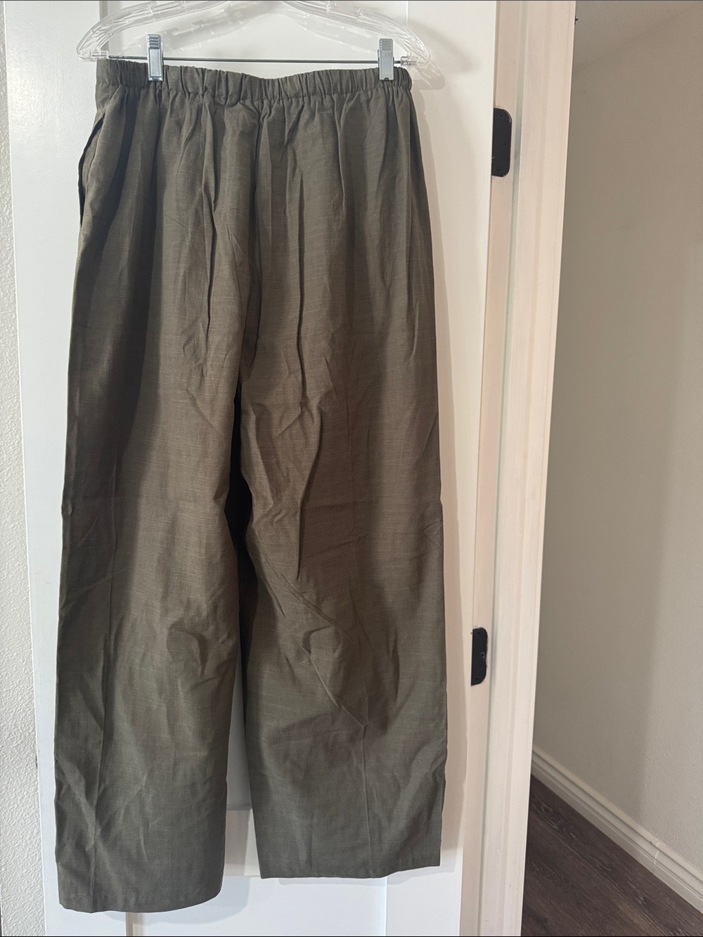 Wide-Leg Drawstring Pants - Olive - Picture 4 of 4